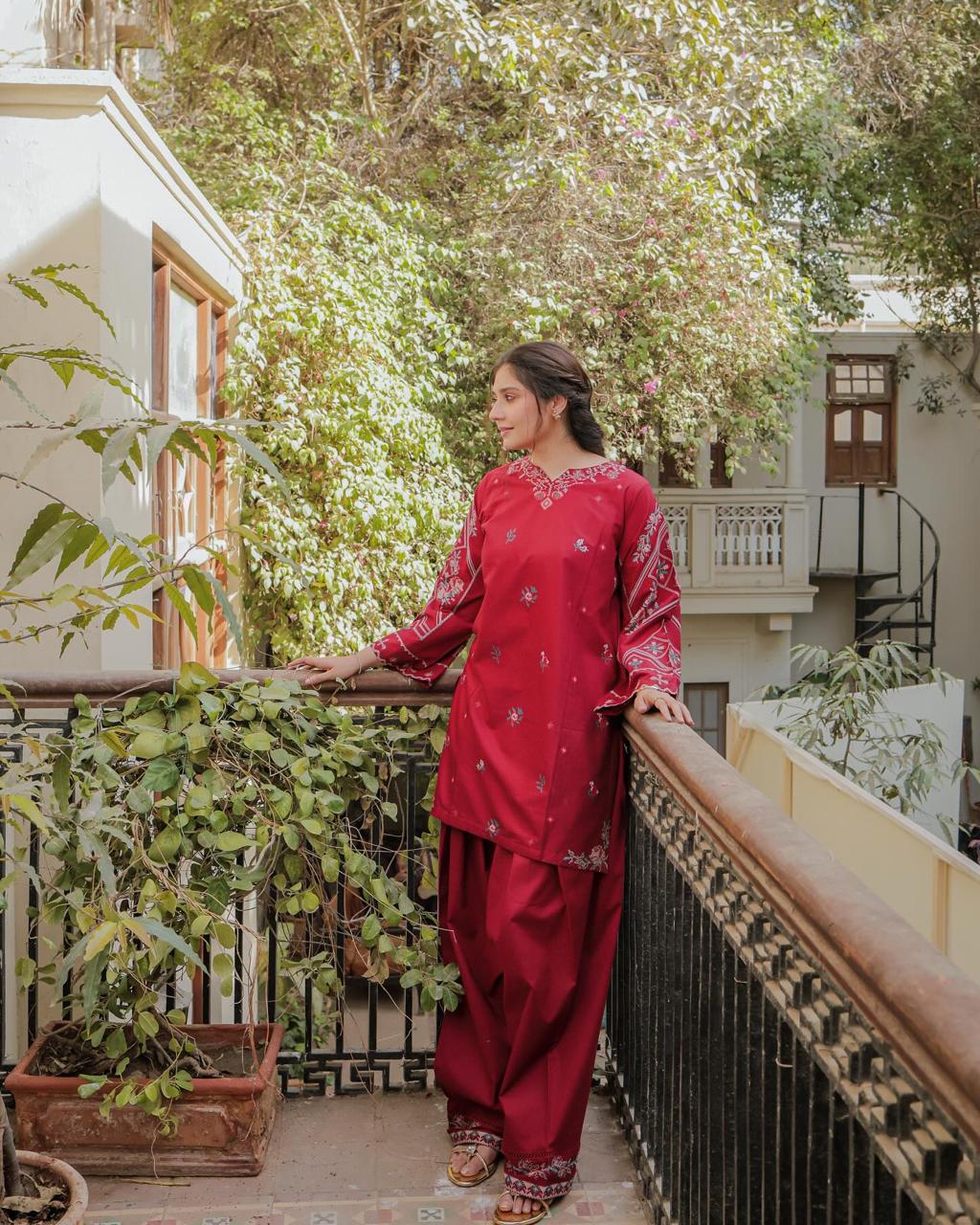 NISHA LAWN EMB CORD SETS ( FARSHI SHALWAR)